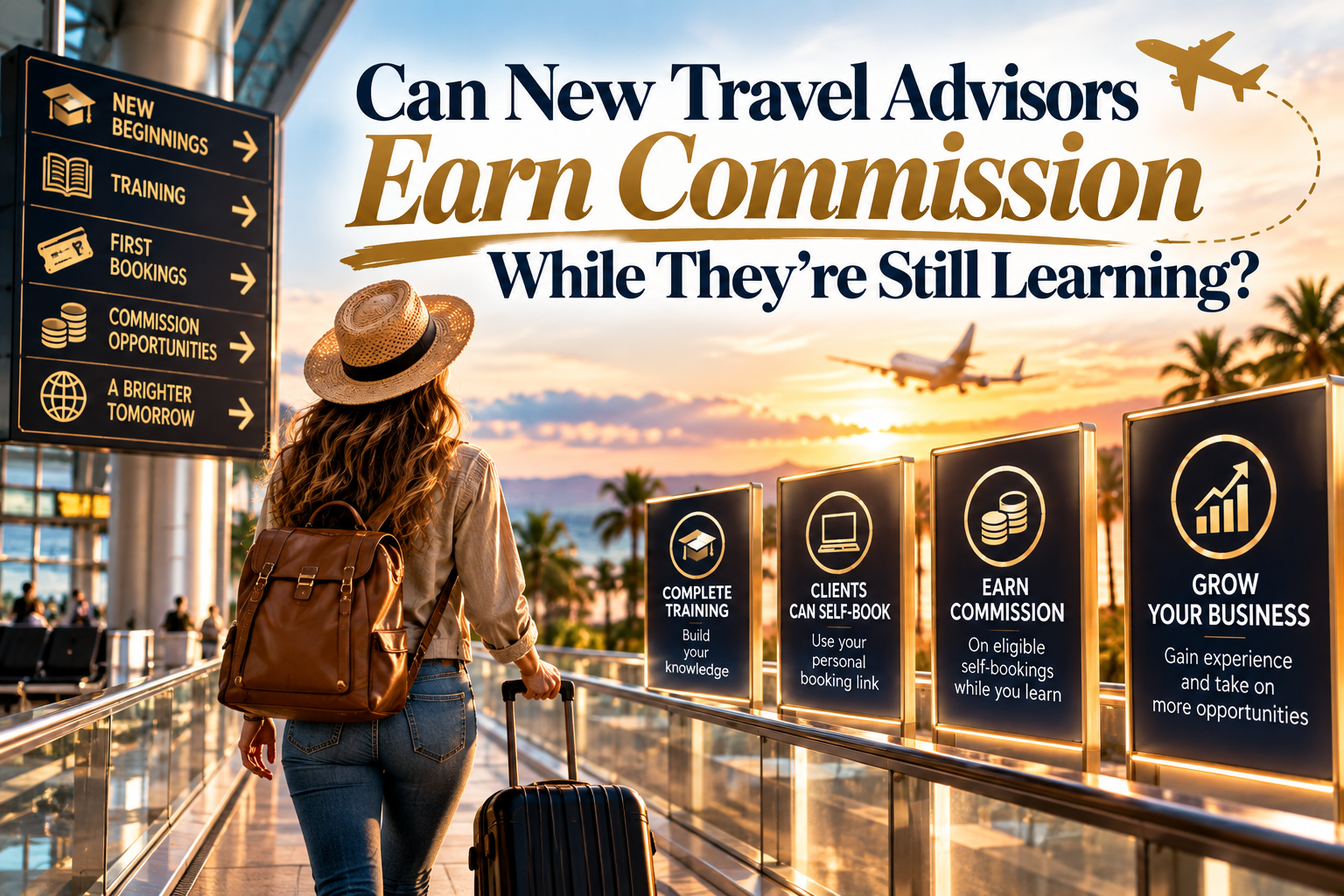 How can a new travel agent start earning while they learn the business?